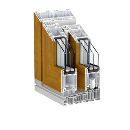 Châssis en PVC Premidoor 76 Kömmerling bois
