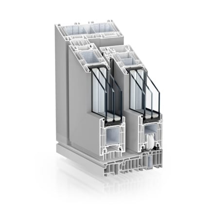 Châssis en PVC Premidoor 76 Kömmerling gris