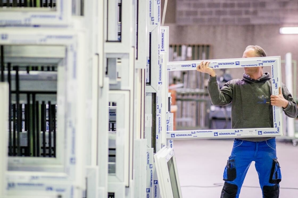 Châssis PVC recyclés par Kömmerling